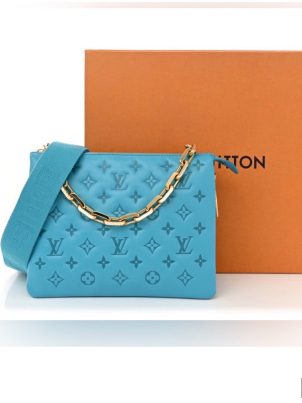Louis Vuitton Turquoise Coussin Embossed Monogram Shoulder Bag